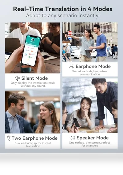 AI Language Translator Earbuds — Language Translators, EAKKOR