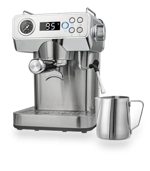 Espresso Coffee Machine with Milk Frother & Temp Display — Coffee & Espresso Combos, ChefAidPower