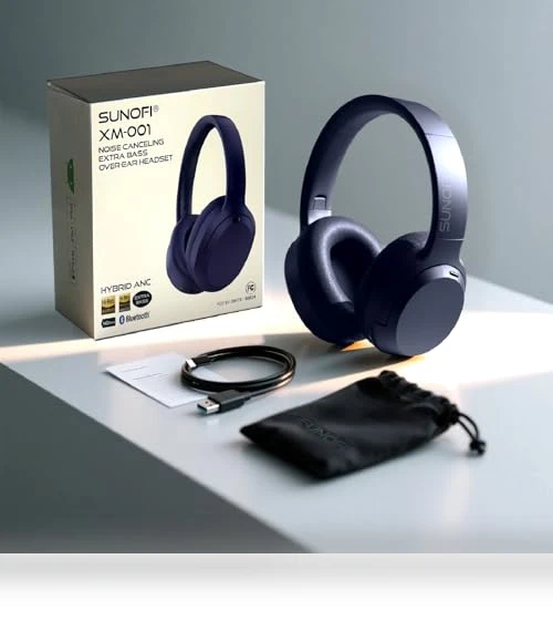 Hybrid Active Noise Cancelling Headphones — Over-Ear Headphones, SunoFi