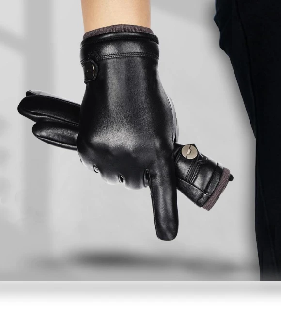 Men's Warm Leather Gloves with Touchscreen — Cold Weather Gloves, Millioner