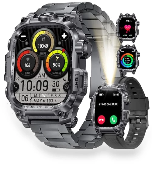 Military Smart Watch with LED Flashlight — Smartwatches, LIGE