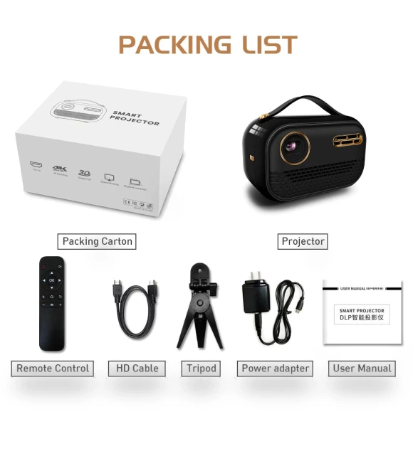 P16 Android 9.0 Smart Pocket 3D 4K Mini Projector — Home Theater Projectors, Vivicine