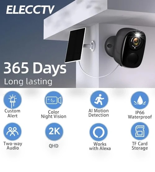 Solar Security Cameras Wireless Outdoor 4Pack — Security Cameras, ELECCTV