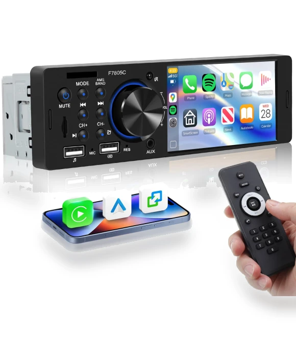 1DIN Car Stereo with Bluetooth Support — Stereo Receivers, Hodozzy