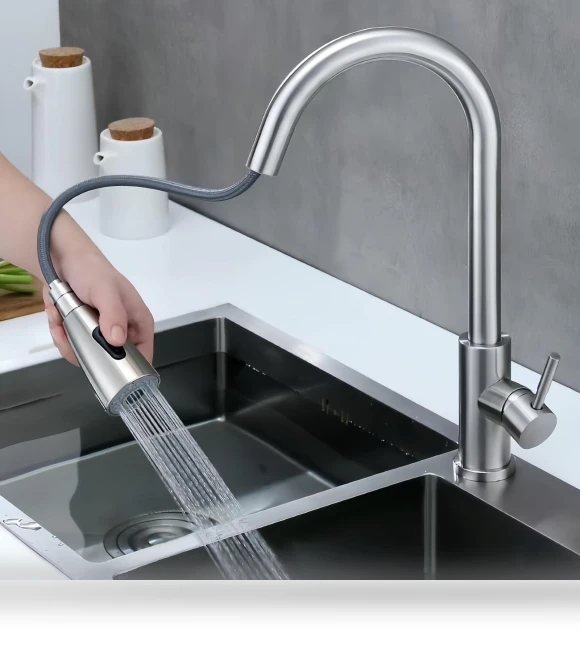 Extendable Hot and Cold Water Rotating Robot Faucets — Sink Faucets & Parts, DiagonAlley
