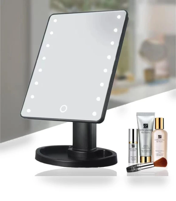 360° Rotating LED Makeup Mirror with 16 Lights and Touch Control — Makeup, Deals Supermarket