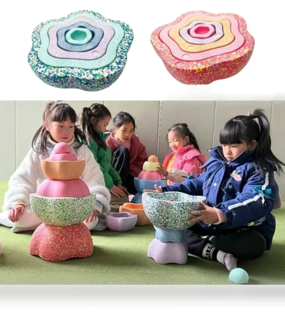Sensory Game Stepping Stones Foam — Stacking Blocks, GreenTreea