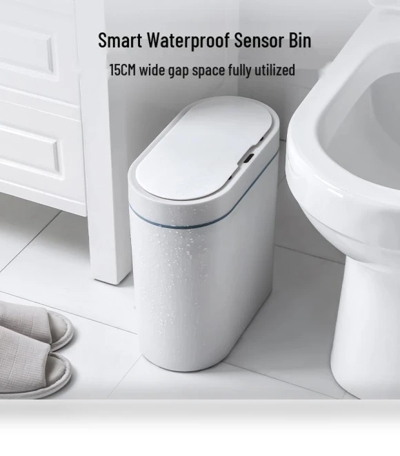 Waterproof Smart Trash Can with Lid — Kitchen Cans, Deals Supermarket