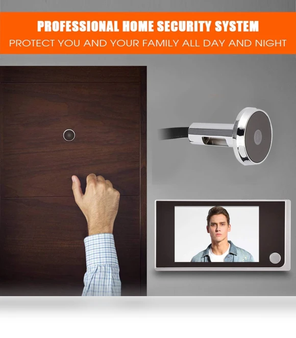 Digital Peephole Viewer Doorbell Mini HD Smart Security Camera — Smart Home Security