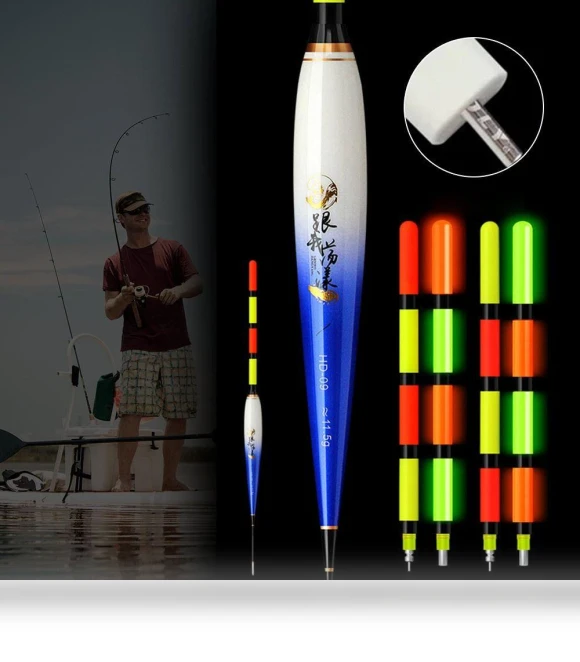 Electronic Fishing Float with LED Light — Bite Indicators, tianhong