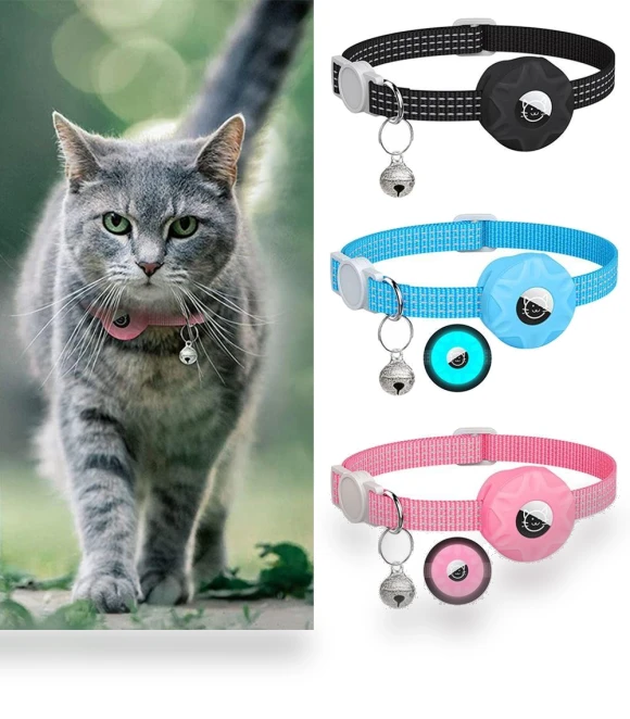 Reflective Pet Collar for AirTag — Trackers, Wuenjing3
