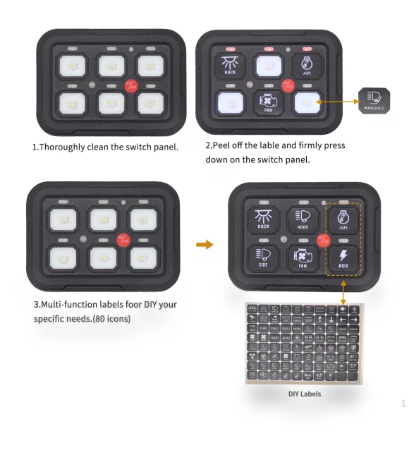 6-button switch panel for car — Panel Dimmer, craftDIY