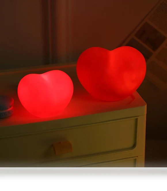 Cute Heart-shaped Vinyl LED Night Light — Night Lights, Entrance Hall