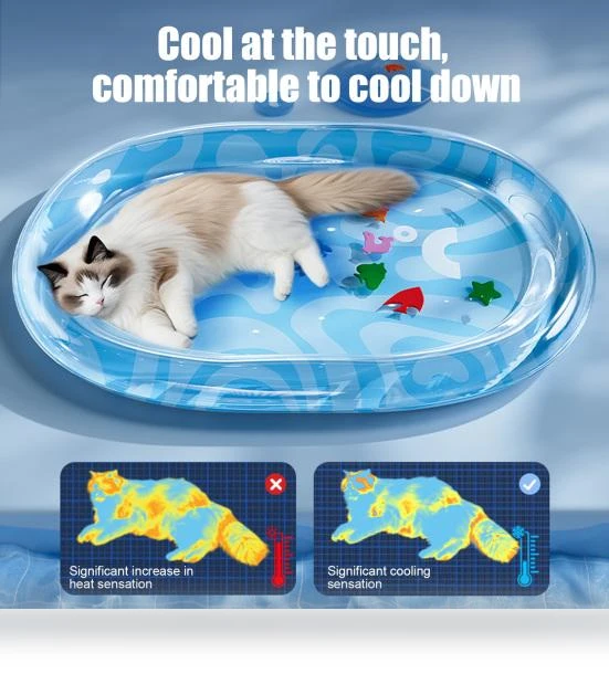 Water Cooling Pet Mat with Floating Fish — Mats, Love Pet House