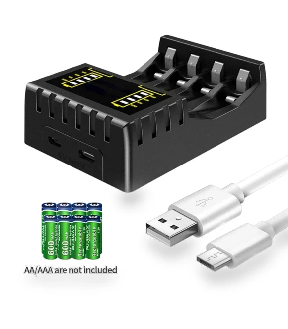 4 Slot Smart Charger for AAA/AA Batteries — Chargers, Yeetian