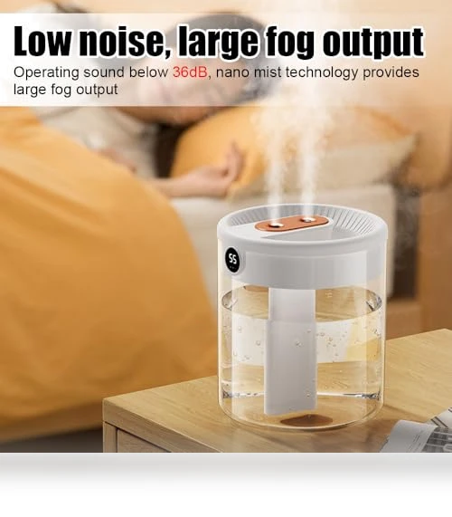 Double Nozzle Cool Mist Humidifier with Night Light — Air Moisturizers, MiOYOOW
