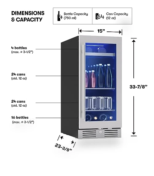 Slim Wine Fridge & Beverage Refrigerator — Wine Storage Solutions, Zephyr