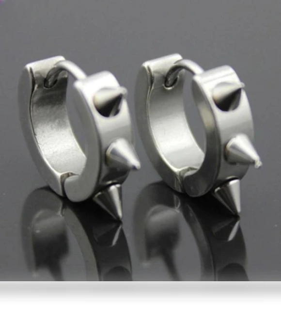 Smart Punk Gothic Stainless Steel Hoop Stud Earrings — Smart Jewelry, AVE