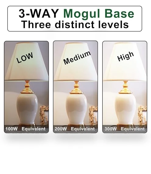 3 Way Light Bulbs E39 Mogul Base — Incandescent, SAGFU