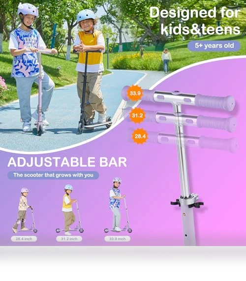 Foldable Kick Scooter with Light Up Wheels — Helmets, Rahmory