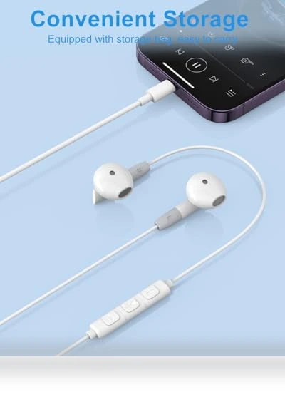 HiFi Stereo Earphones with Mic & Volume Control — In-Ear Headphones, Tapo