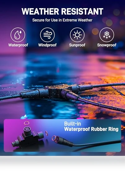 Outdoor Smart Lighting T Connector — Outdoor Security & Flood Lighting, DriveXpwr