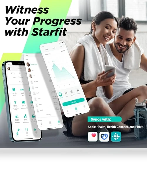 Smart Scale for Body Weight and Fat Percentage — Body Composition Analysis, runstar