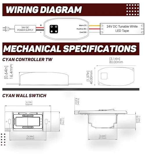 Smart Tunable White LED Controller and Wall Switch System — Ceiling Fan Wall Controls, Wired4Signs USA