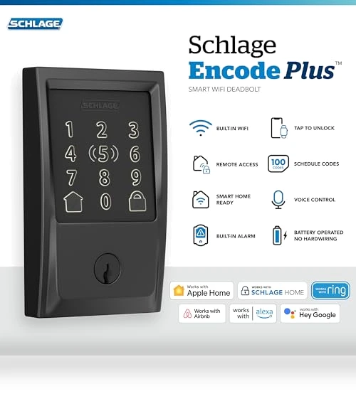 Smart Wi-Fi Lock for Front Door — Deadbolts, SCHLAGE