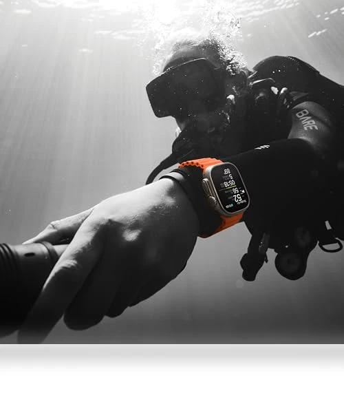 Smartwatch with Rugged Titanium Case & Blue Ocean Band — Wearable Accessories, Apple
