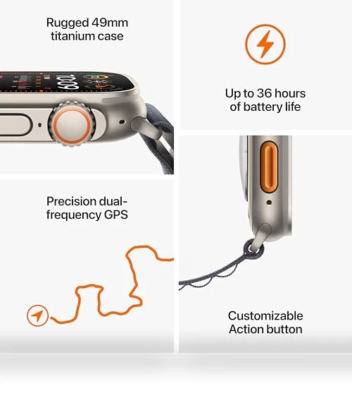 Smartwatch with Rugged Titanium Case & Blue Ocean Band — Wearable Accessories, Apple