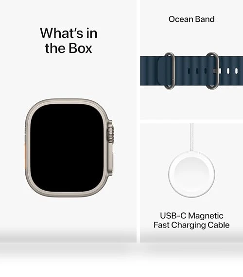 Smartwatch with Rugged Titanium Case & Blue Ocean Band — Wearable Accessories, Apple
