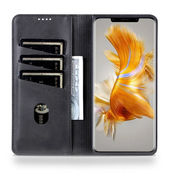 Cowhide Texture Anti-scratch PU Leather Wallet Cover with Magnetic Auto-absorbed Phone Stand — Flip Cases, Smartwatch 2025