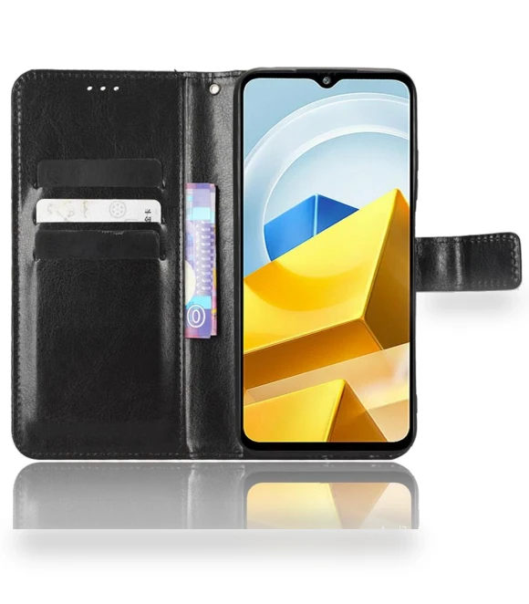 Crazy Horse Texture PU Leather Anti-fingerprint Case Stand Wallet Phone Cover — Flip Cases, Smartwatch 2025