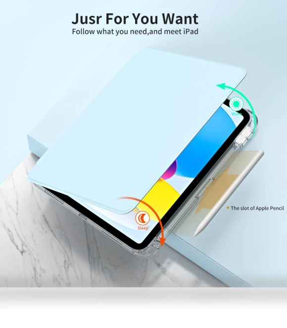 Detachable PU Leather Case with Clear Back and Rotating Stand — Keyboard Cases, Smartwatch 2025
