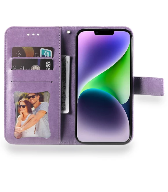 Floral Pattern PU Leather Wallet Stand Phone Cover — Phone Accessories, Smartwatch 2025