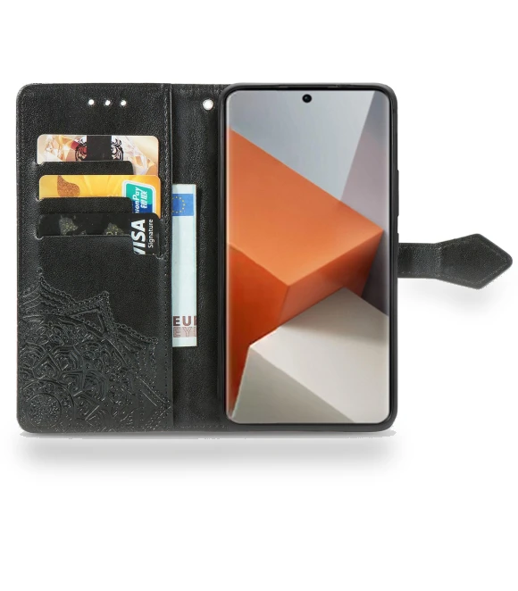 Mandala Leather Phone Cover with 3 Card Slots Wallet — Phone Accessories, Smartwatch 2025