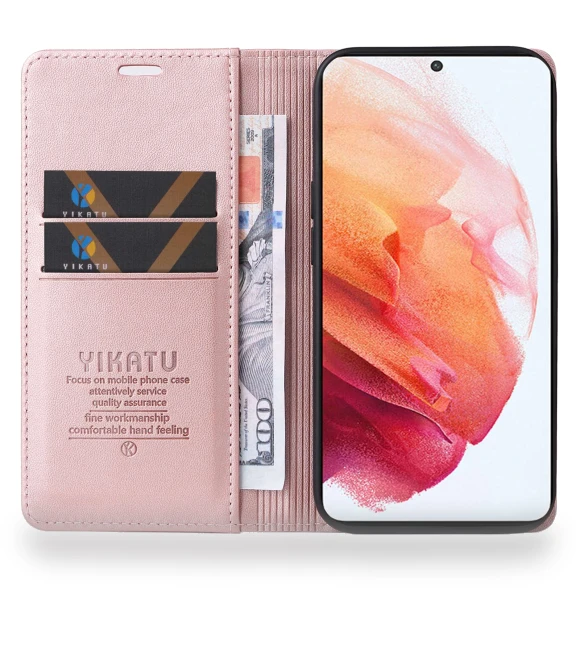 PU Leather Magnetic Auto-absorbed Phone Cover Wallet Stand Folio Flip Case — Flip Cases, Smartwatch 2025