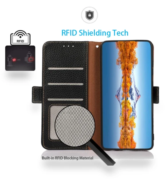 RFID Blocking Genuine Cow Leather Wallet Phone Cover — Passport Covers, Smartwatch 2025