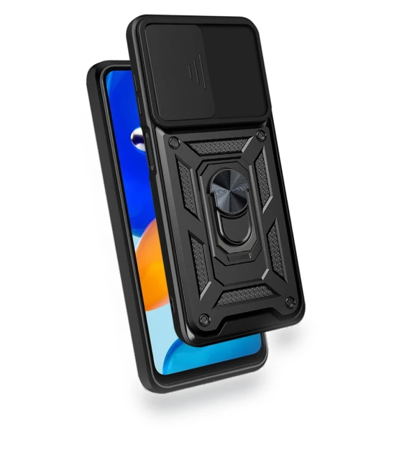 Shockproof PC+TPU Hybrid Slide Camera Cover with Rotating Kickstand — Protective Covers, Smartwatch 2025
