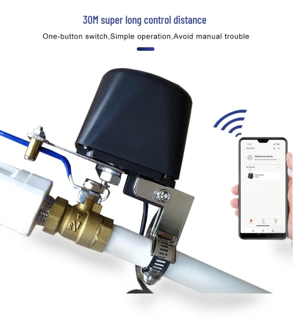 Smart WiFi Robot Wireless Valve Controller with Leak Detection Sensors — Smart Home Security, Global Finds