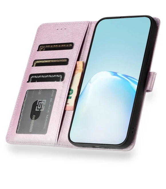 Stand Silk Texture PU Leather Wallet Shell with Hand Strap — Phone Accessories, Smartwatch 2025