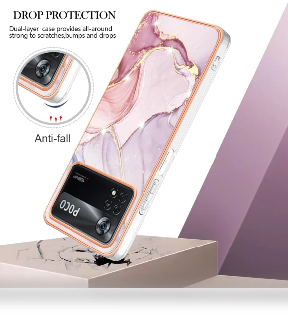 TPU Case with IMD Marble Pattern Electroplated Back Cover — Screen Protectors, Smartwatch 2025