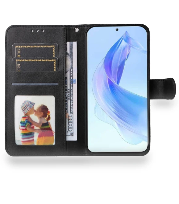 Calf Texture Anti-scratch PU Leather Wallet Stand Case with Strap — Basic Cases, Smartwatch 2025