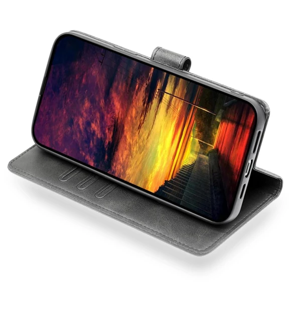 Calf Texture PU Leather Wallet Phone Cover with Magnetic Clasp — Flip Cases, Smartwatch 2025