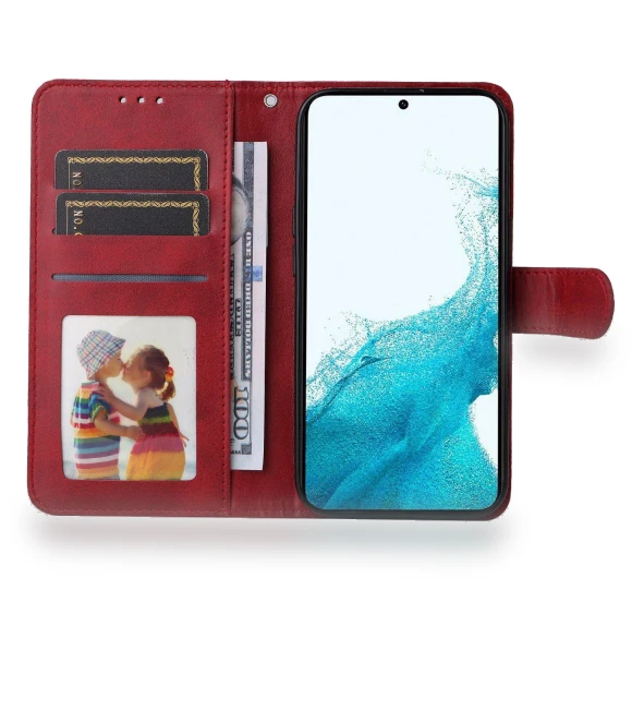 Calf Texture Shockproof PU Leather Case with Magnetic Clasp and Wallet Stand — Bumpers, Smartwatch 2025