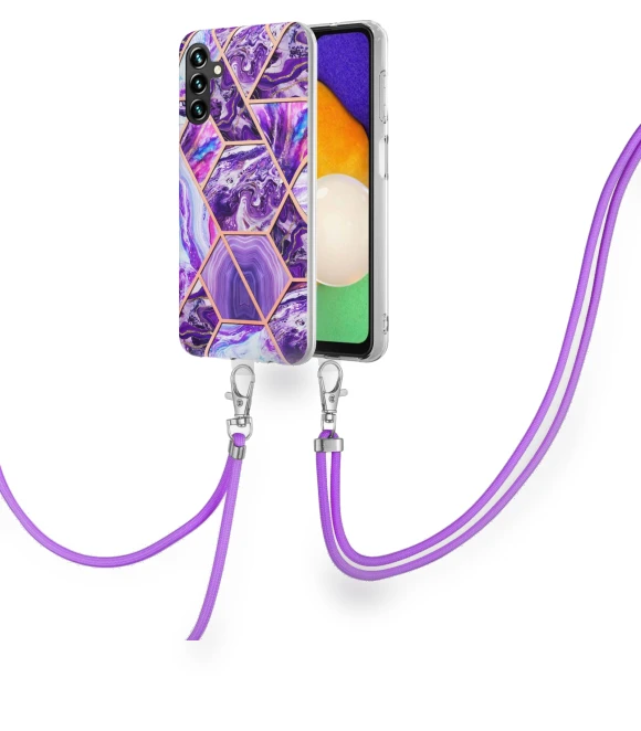 Case with Long Strap Splicing IMD Marble Pattern TPU Back Cover — Bumpers, Smartwatch 2025