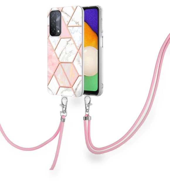 Case with Long Strap Splicing IMD Marble Pattern TPU Back Cover — Basic Cases, Smartwatch 2025