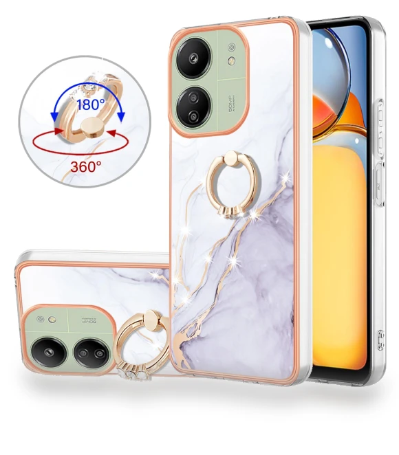 Case with Ring Kickstand Marble Pattern TPU Back Cover — Basic Cases, Smartwatch 2025