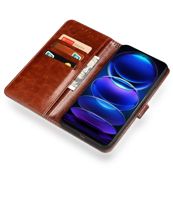 Crazy Horse Texture PU Leather Shockproof Case Stand Wallet Folio Flip Phone Cover — Flip Cases, Smartwatch 2025